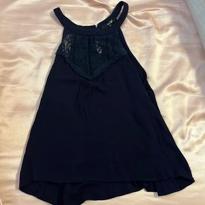 Papaya | blue halter top with lace